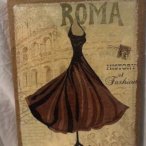 Roma Fashion Art Print — Brown and Black Dress Silhouette